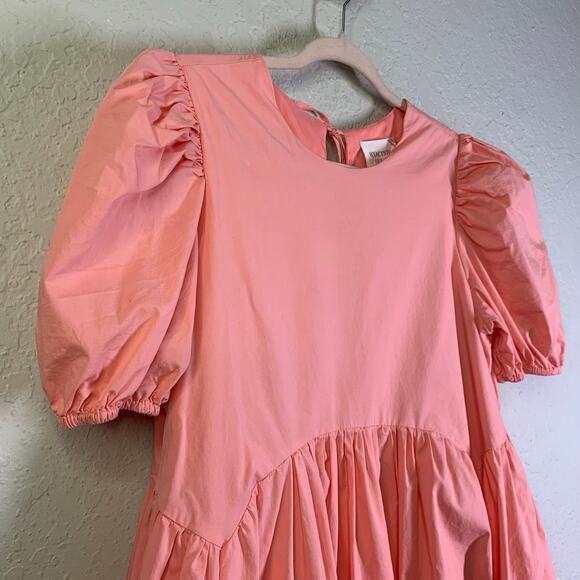 HYACINTH HOUSE TUCKERNUCK Dress Small Baby Doll Allie Puff Sleeve Tie Back Close - Picture 8 of 13